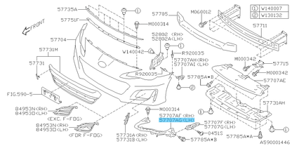 SUBARU BRZ ZC6 2013-2016 Genuine Front Bumper Corner Bracket Left 57707CA012 OEM