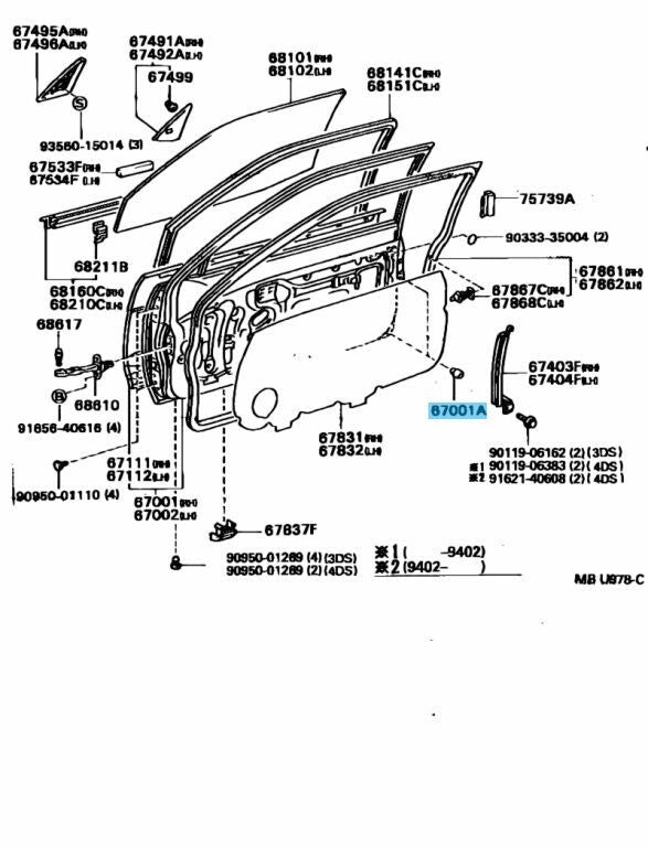TOYOTA CELSIOR LS430 UCF30 03-06 Genuine Cushion Rubber 2pcs Set 90541-09079 OEM