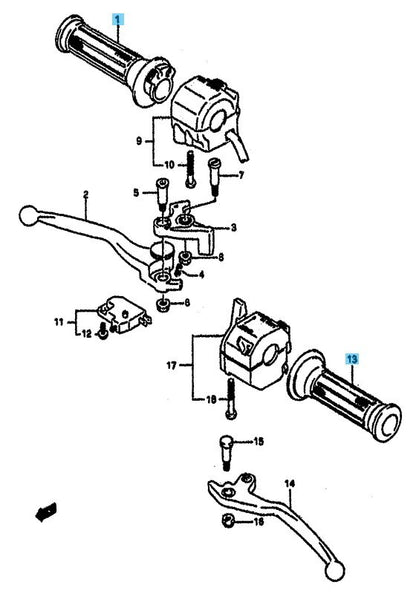 SUZUKI GSX-R1100 1989-1992 Genuine Handle Grip RH & LH Set OEM
