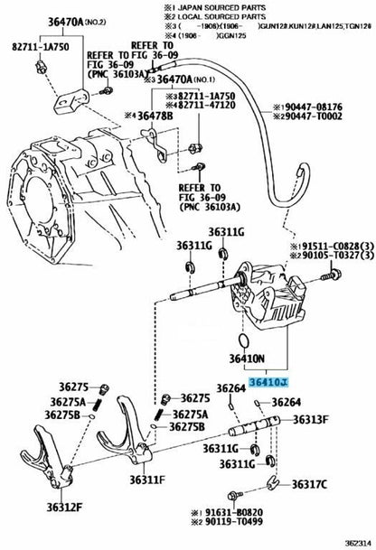 TOYOTA HILUX GUN12# 15- Genuine Transfer Shift Actuator Assy 36410-71020 OEM