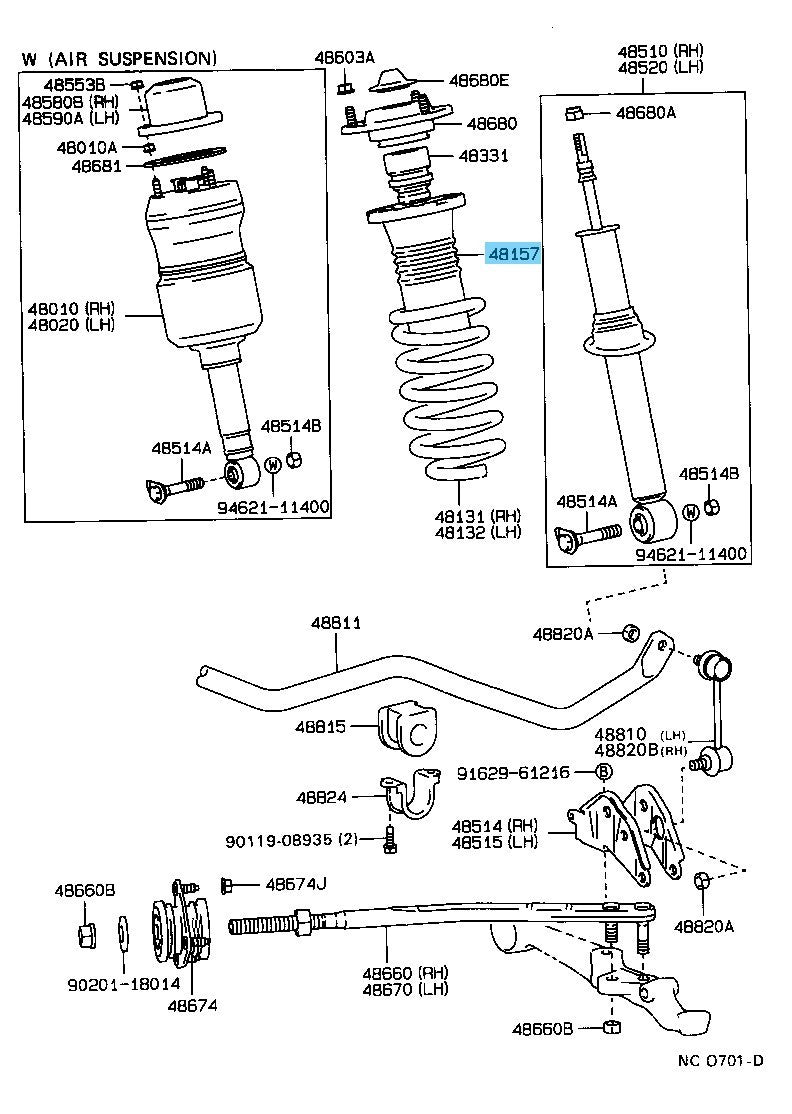 TOYOTA LEXUS LS400 UCF#0 '90-00 Genuine F/Coil Spring Insulator Upper RH or LH