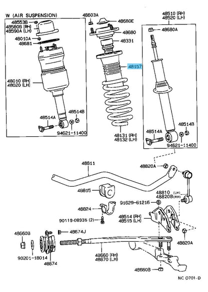 TOYOTA LEXUS LS400 UCF#0 '90-00 Genuine F/Coil Spring Insulator Upper RH or LH