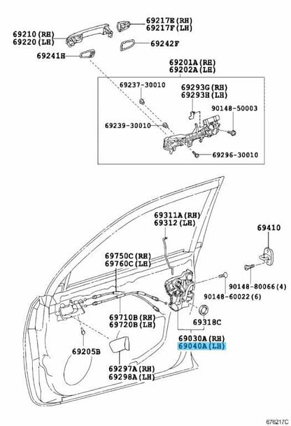 TOYOTA LEXUS Genuine Front Door Lock W/Motor Assy Left Side 69040-42241 OEM