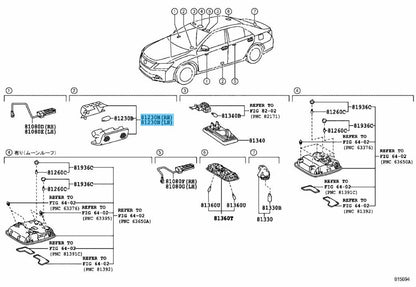 TOYOTA CAMRY ACV4# 2018-2019 Genuine Courtesy Lamp Assy 81230-30200 OEM