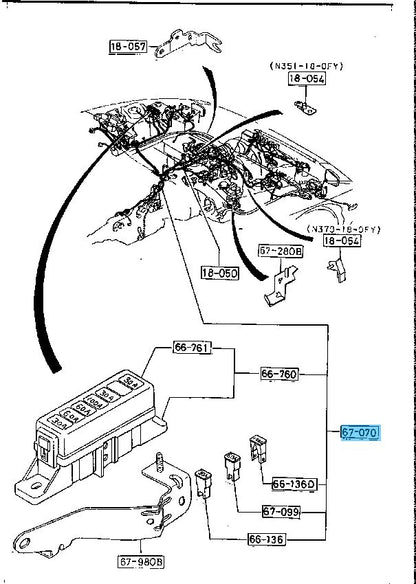 MAZDA RX-7 FC3S 89-90 Genuine M/T Engine Wiring Harness F061-67-070E OEM RHD