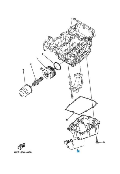 YAMAHA FZ07 2015-2017 Genuine Strainer Cover Assy 1WS-13400-00-00 OEM