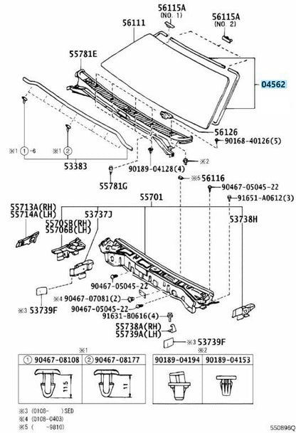 TOYOTA LEXUS Genuine Front Weather Strip Windshield Glass Dam 04562-12010 OEM