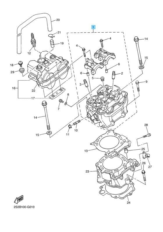 YAMAHA YZ450F 2008-2009 Genuine Cylinder Head Assy 2S2-11102-11-00 OEM