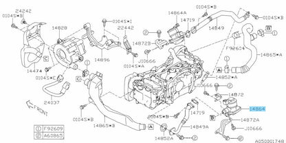 SUBARU IMPREZA WRX STi Genuine Secondary Air Suction Valve 14864AA020 Rr/LH Side
