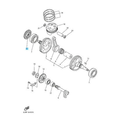 YAMAHA YZ250F WR250F 2001-2013 Genuine Crankshaft Drive Gear 5NL-11536-10-00 OEM