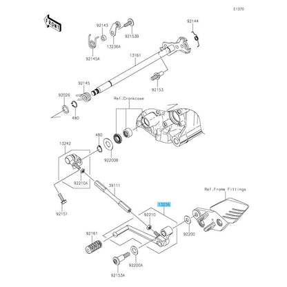 KAWASAKI CONCOURS 14 ZG1400 '08-22 Genuine Change Pedal Lever Comp 13236-0078