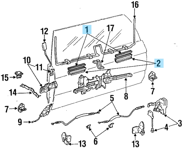 TOYOTA 4RUNNER 90-95 Genuine Back Window Regulator Track Channel Repair Kit OEM