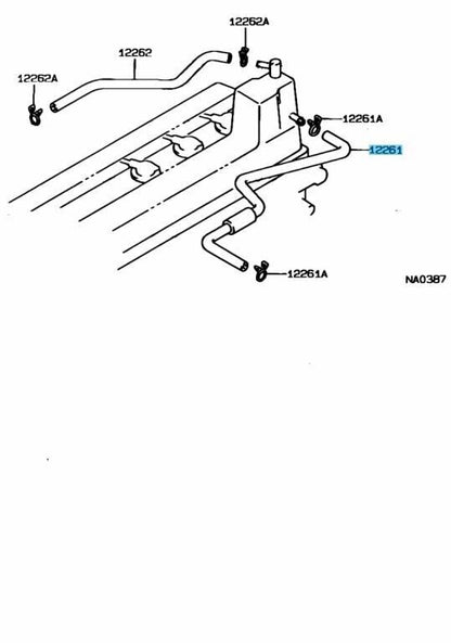 TOYOTA SUPRA GA70 1986-1988 Genuine 1G-GTEU Ventilation Hose 12261-88342 OEM RHD