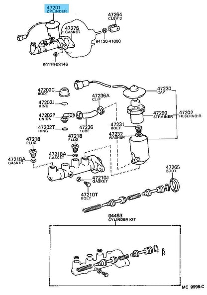 TOYOTA LEVIN TURENO AE86 LHD Brake Master Cylinder Sub-Assy ADVICS SALES