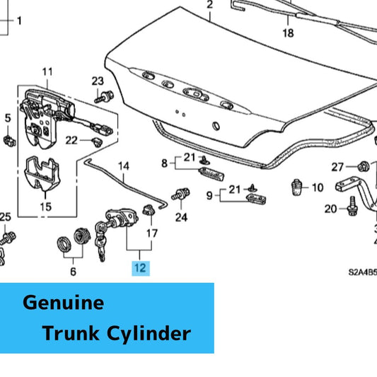 HONDA S2000 AP1 2000-2002 Genuine Trunk Cylinder 74861-SZ3-G01 OEM
