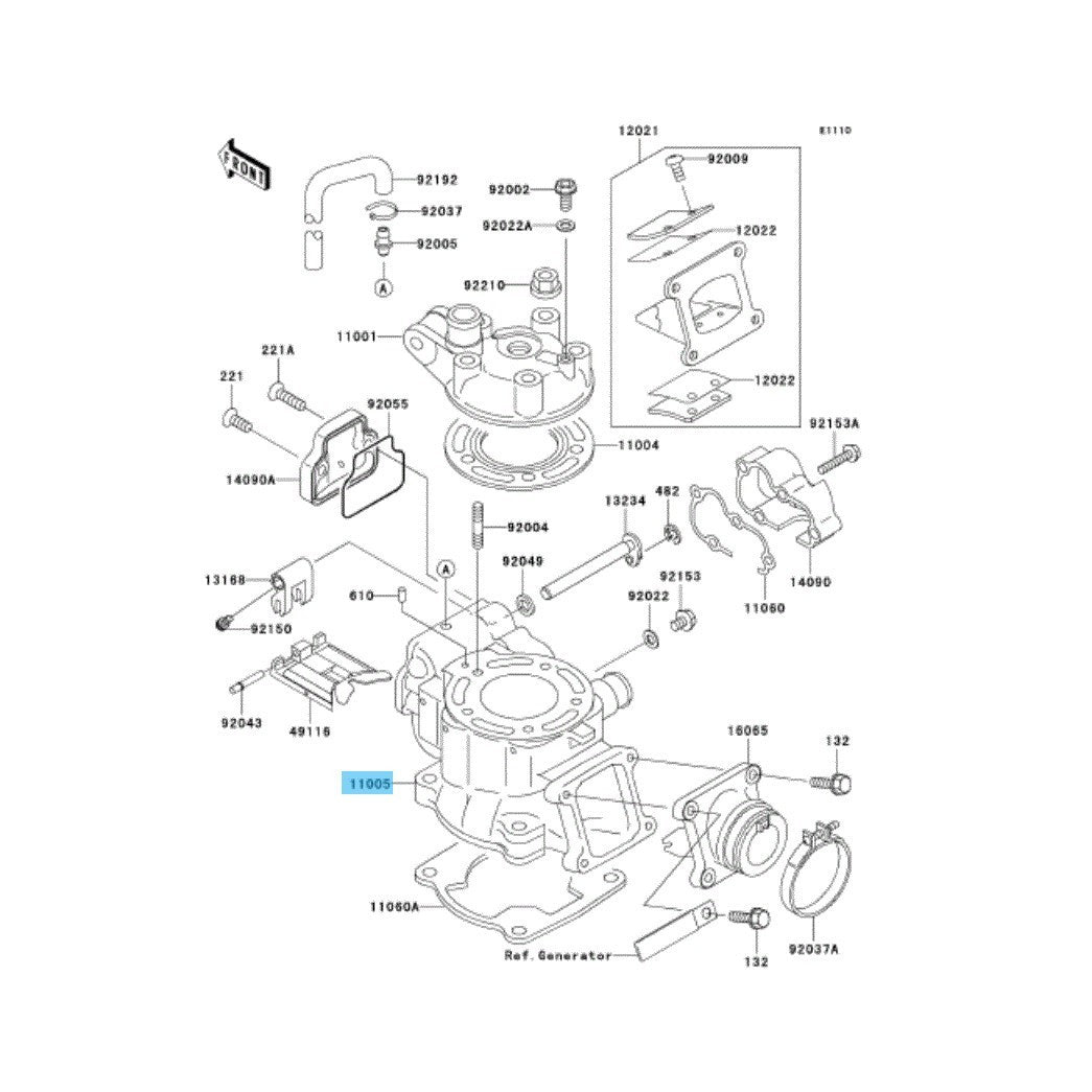KAWASAKI KX85 2006-2012 Genuine Engine Cylinder 11005-0052 OEM