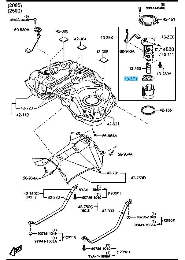 MAZDA MX-5 MIATA ND 16-23 CX-5 KE 13-23 Genuine Fuel Pump Filter PE01-13-ZE1 OEM