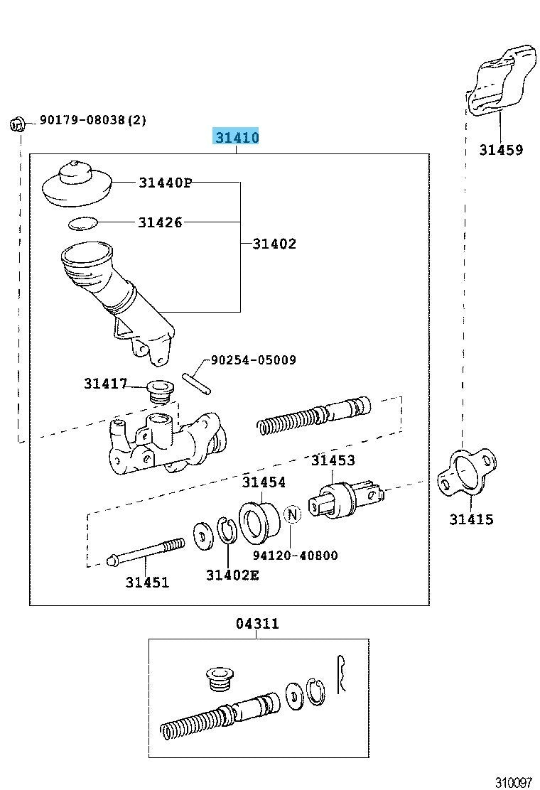 TOYOTA CHASER GX100 JZX100 97-01 Genuine Clutch Master Cylinder 31410-22320 OEM