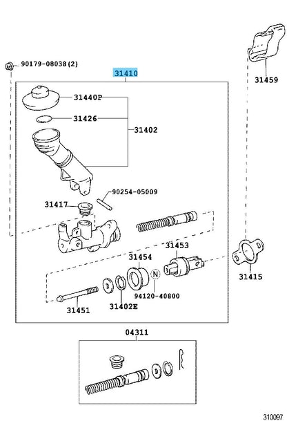 TOYOTA CHASER GX100 JZX100 97-01 Genuine Clutch Master Cylinder 31410-22320 OEM