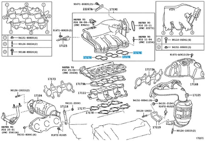 TOYOTA HIGHLANDER GVU48 08-16 Genuine Air Surge Tank To Intake M/f Gasket x3 set