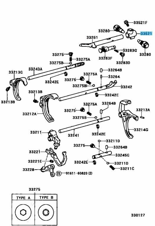 TOYOTA MARK II VEROSSA JZX110 Genuine Shift Lever Inner No.2 33252-22030 OEM