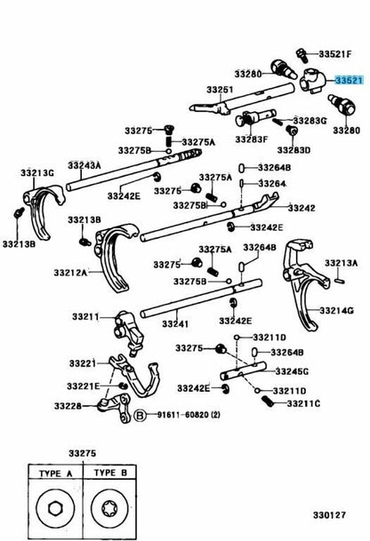 TOYOTA MARK II VEROSSA JZX110 Genuine Shift Lever Inner No.2 33252-22030 OEM