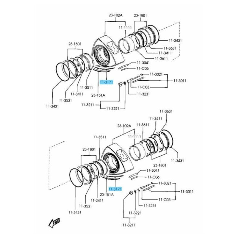 MAZDA RX-7 FD3S 1993-1995 13B Genuine Side Seal Spring NF01-11-C17 x12 Set OEM