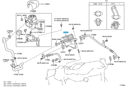 TOYOTA TACOMA 12-15 Genuine 1GR-FE Air Switching Diverter Valve 25710-31022 OEM