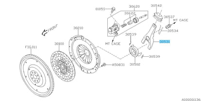 SUBARU IMPREZA GD9 1998-2021 Genuine Clutch Release Lever 30531AA220 OEM
