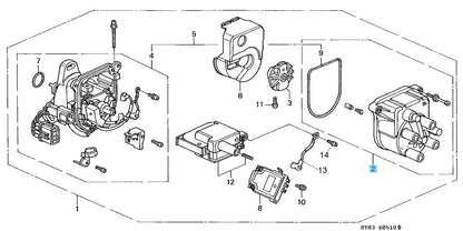 HONDA ACURA INTEGRA DB8 DC2 1997-2001 Genuine Distributor Cap 30102-P72-006 OEM