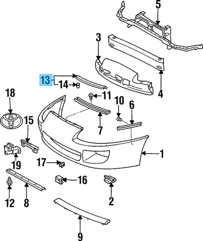 TOYOTA SUPRA JZA80 93-98 Genuine Hood To Front End Panel Seal 53395-14010 OEM