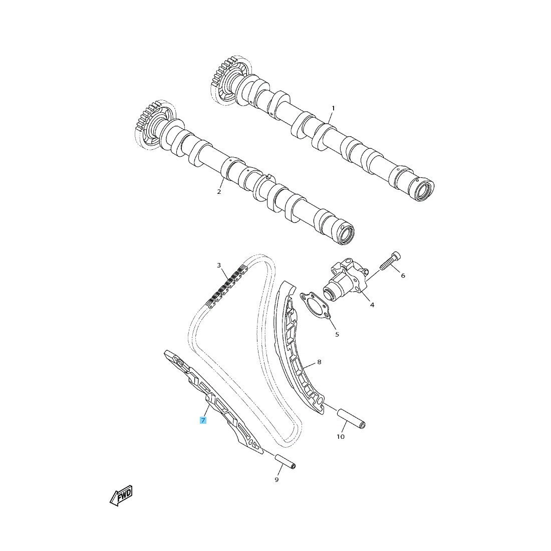 YAMAHA YZF-R1 YZF-R1M 2015-2024 Genuine Cam Chain 1 Damper 2CR-12251-00-00 OEM