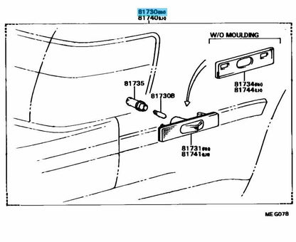 TOYOTA SUPRA SOARER Genuine Side Turn Signal Lamp Assy RH 81730-20131 OEM