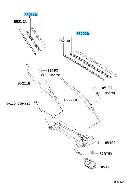 TOYOTA RAV4 ALA40 ASA44 2013-2018 Genuine Front Wiper Blade  RH & LH set