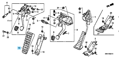 HONDA CIVIC TYPE-R FD2 RHD Genuine Foot Rest Plate Comp 46992-SNW-J21 OEM