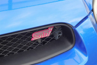 SUBARU Impreza WRX STi GDB 2004 Genuine Mesh Grill Pink "STi" Emblem Badge OEM
