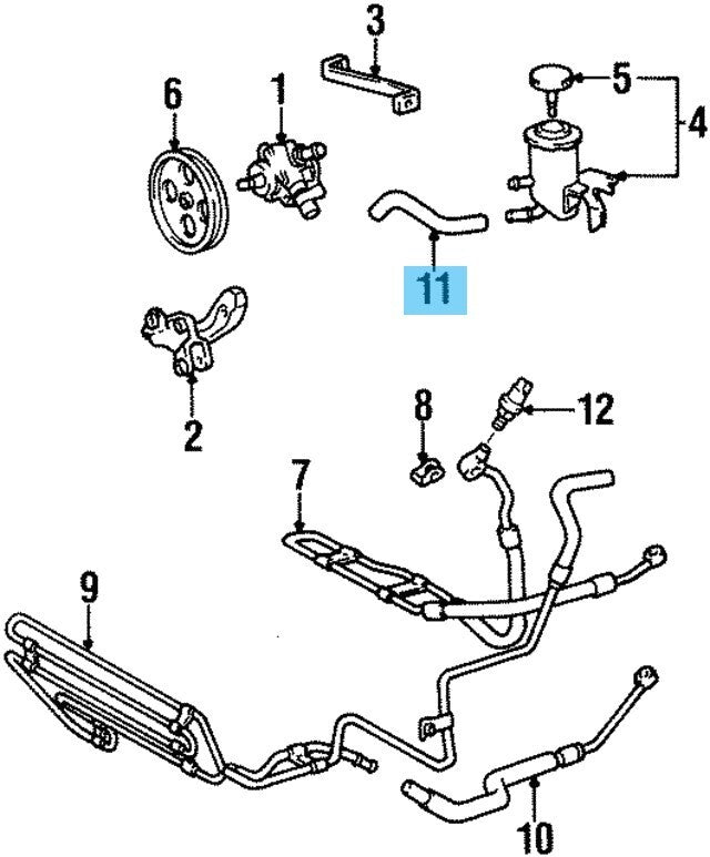 TOYOTA SUPRA JZA80 Genuine Power Steering Oil Reservoir To Pump Hose 44348-24040