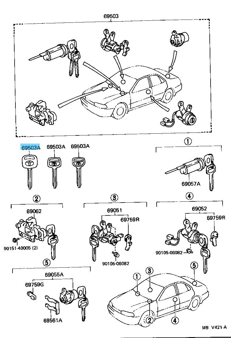 TOYOTA CAMRY SXV10 SXV11 SXV20 SXV23 1992-2001 Genuine Blank Key 90999-00185 OEM