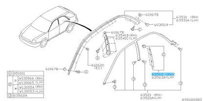 SUBARU IMPREZA WRX GG 2002-2007 Genuine B Pillar Cover Assy RH OEM For Wagons