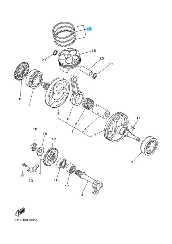 YAMAHA YZ250F 2001-2011 Genuine Piston Ring Set (Std) 5NL-11603-00-00 OEM