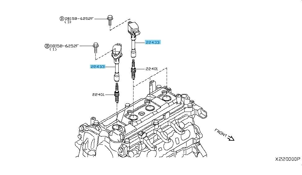 NISSAN ROGUE S35 2008-2020 Genuine Ignition Coil Assembly 22448-1KT0A OEM