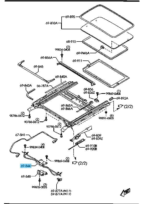 MAZDA MAZDA5 CR## 2006-2015 Genuine Sunroof Drive Cable Assy C238-69-860 OEM