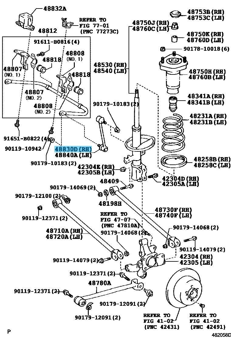 TOYOTA LEXUS Genuine Sway Bar Stabilizer Link Rear Suspension Set 4883048010 OEM