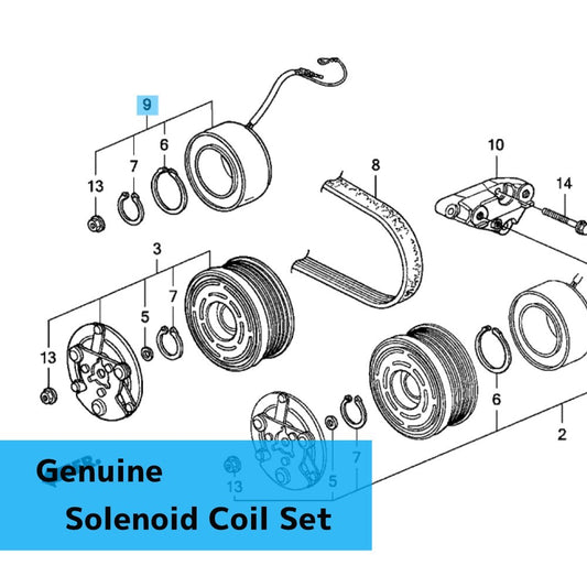 HONDA S2000 AP1 AP2 2000-2009 Genuine A/C Solenoid Coil Set 38924-PCX-006 OEM