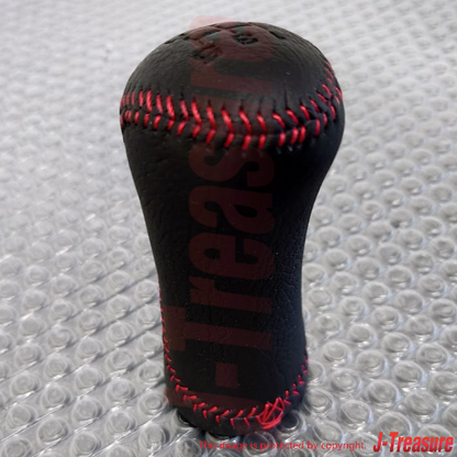 NISSAN FAIRLADY Z 300ZX Z32 Genuine Leather Gear Stick Shift Knob Red Stitch OEM