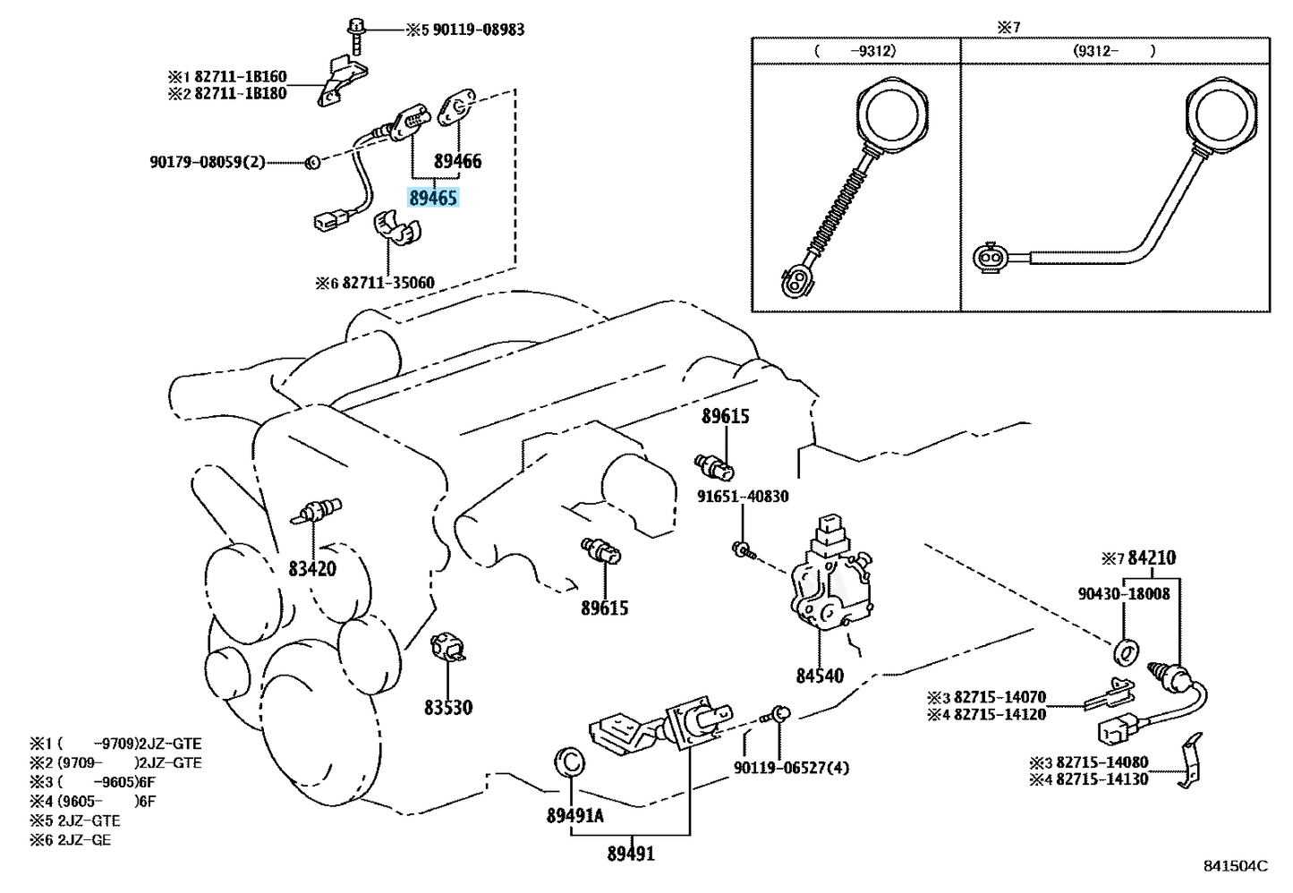TOYOTA SUPRA JZA80 Genuine 2JZ-GTE Oxygen Sensor O2 Early Model 89465-19635 OEM
