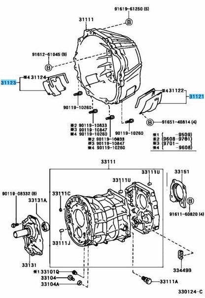 TOYOTA SUPRA JZA80 1993-1998 Genuine Clutch Housing Cover No1 & No2 Set OEM