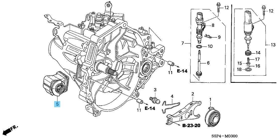 HONDA CR-V RD1 1998-2001 Genuine Clutch Release Fork Cylinder 22841-P20-000 OEM