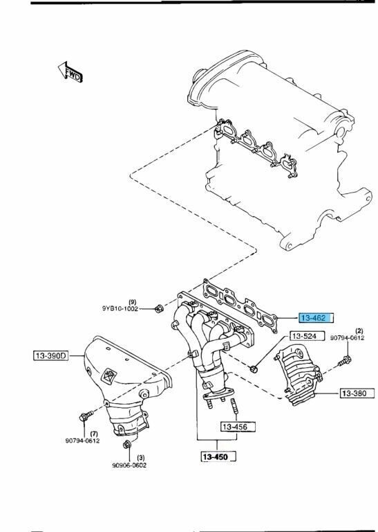 MAZDA MX-5 MIATA NA 94-04 Genuine Exhaust Manifold Gasket BP05-13-460 OEM