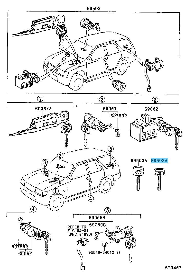 TOYOTA 4RUNNER RZN180 VZN185 RZN185 1996-2002 Genuine Blank Key 90999-00186 OEM